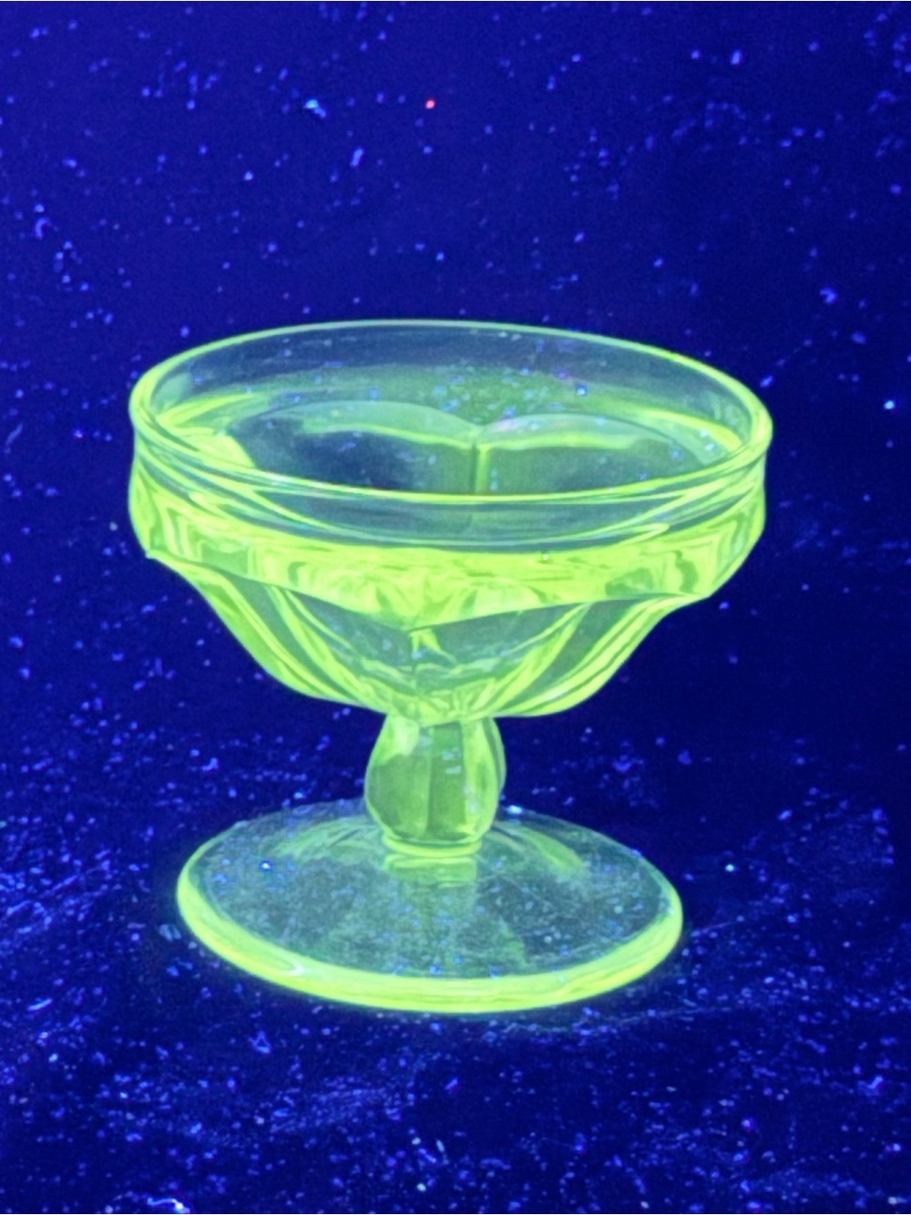 Vintage UV Glow Glass Dessert Cup